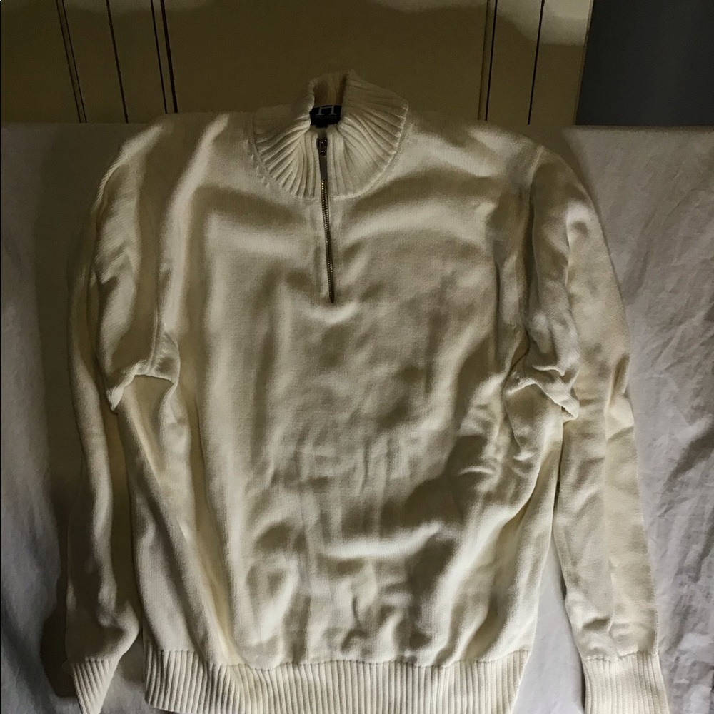 Hilfiger quarter zip cream xxl men’s sweater - Picture 2 of 6